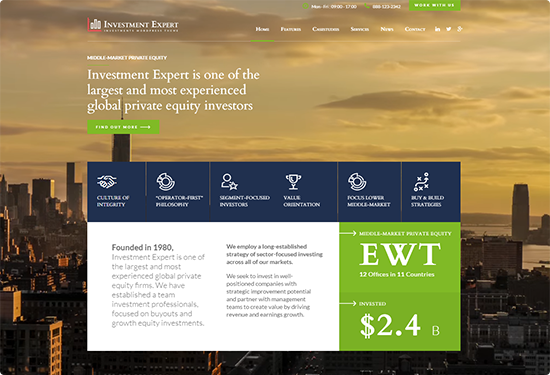 investment busniness theme home layout with Video Background