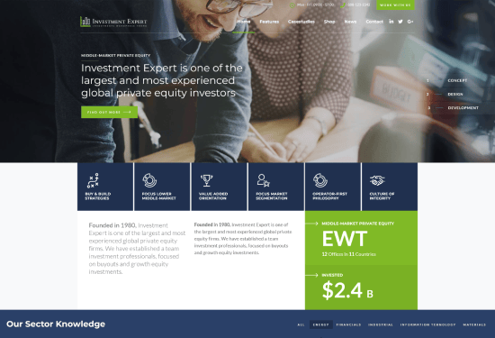 investment busniness theme home layout with Slider Revolution